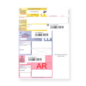 Recommandés A4 avec accusé réception avec code-barres
