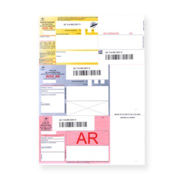 Recommandés A4 avec accusé réception avec code-barres