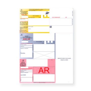 Recommandés A4 avec accusé réception sans code-barres