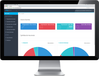 Écran interface easyReco, logiciel de traçabilité courrier