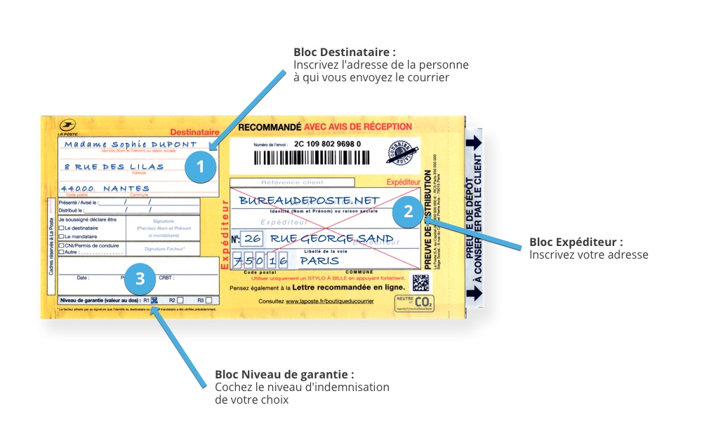 Bureaudeposte.net : comment remplir un recommandé