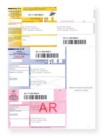 Recommande-A4-personnalise-avec-AR-avec-CAB Recommandés A4 avec accusé réception avec code-barres