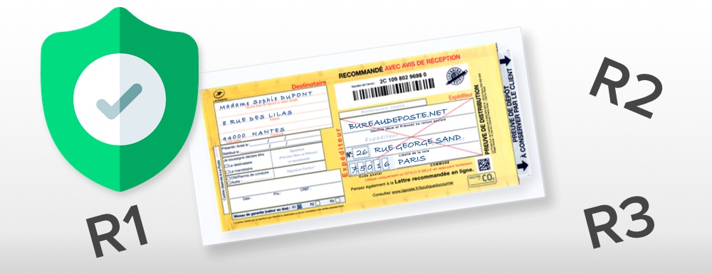 Lettre en recommandé, choix du taux de recommandation (Bureaudeposte.net)