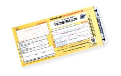 SGR1 - recommandé manuel postal avec AR (avec avis de réception)