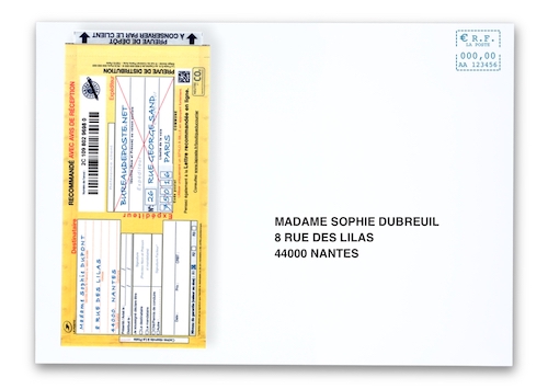 Enveloppe-C4-recto-recommande-manuel Enveloppe C4 avec recommandé postal manuel SGR2 et timbre d'affranchissement