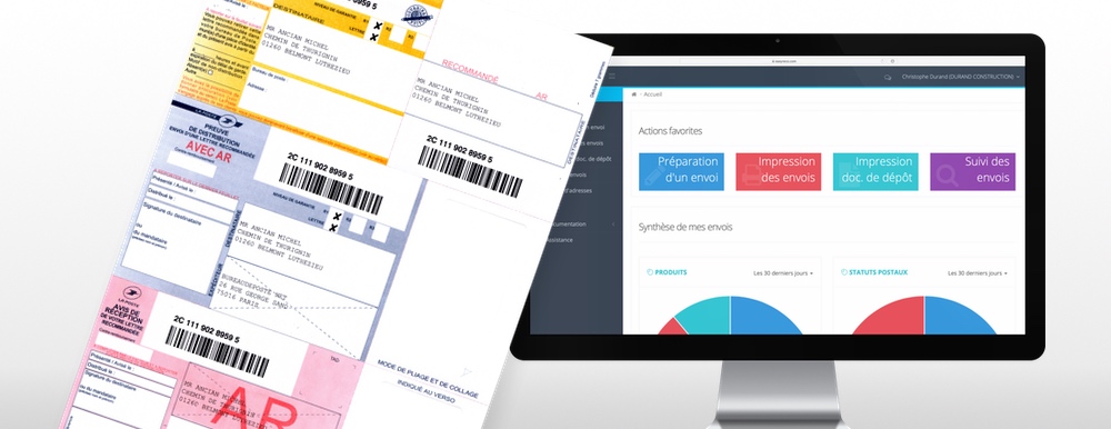 easyReco, logiciel de traçabilité courrier : remplir un recommandé postal A4
