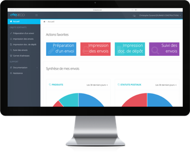 easyReco interface du logiciel easyReco : logiciel pour préparer vos recommandés, conçu par Uxen