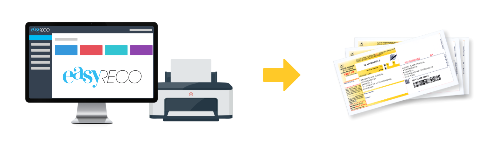 easyReco logiciel courrier, impression de recommandés postaux format A4