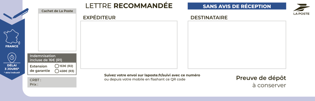 Preuve de dépôt LRSD sans AR