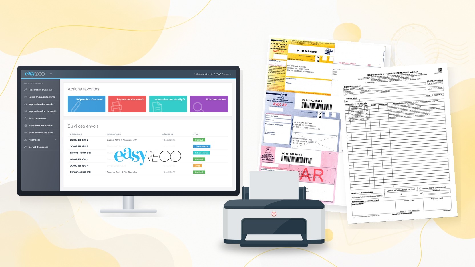 easyReco : préparation, impression et suivi des recommandés A4 et du bordereau de dépôt – Bureaudeposte.net