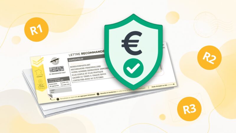 Taux de recommandation R1, R2, R3 : indemnisation de la lettre recommandée LRSD – Bureaudeposte.net